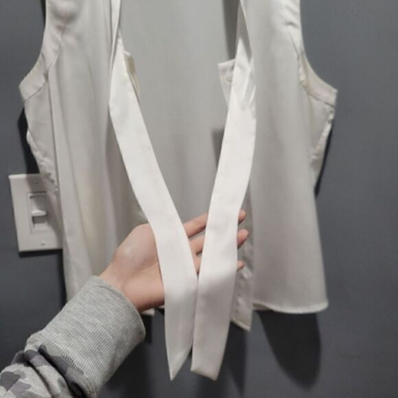 Anne klein White Tie-neck top - Picture 6 of 8